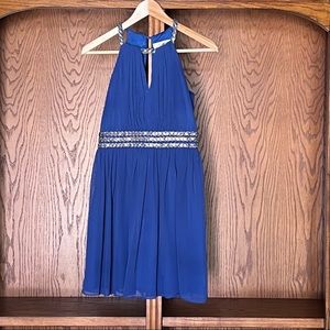 a.drea Sz S ultramarine blue jeweled party dress